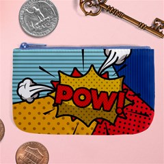 Pow Word Pop Art Style Expression Vector Large Coin Purse by Wegoenart