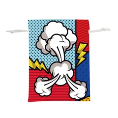Rays Smoke Pop Art Style Vector Illustration Lightweight Drawstring Pouch (l) by Wegoenart