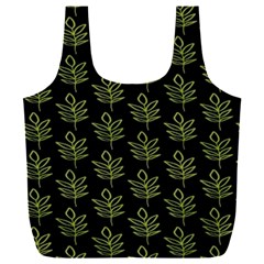 Autumn Leaves Black Full Print Recycle Bag (xxl) by ConteMonfrey