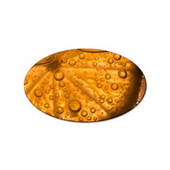 Lime Water Bubbles Macro Light Detail Background Sticker (oval) by Wegoenart