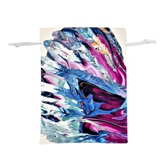 Feathers Lightweight Drawstring Pouch (l) by kaleidomarblingart