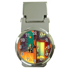 Illustration Robot Cute Sweet Futuristic Money Clip Watches by Wegoenart