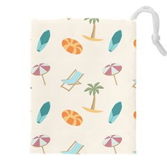 Cool Summer Pattern - Beach Time!   Drawstring Pouch (4xl) by ConteMonfrey
