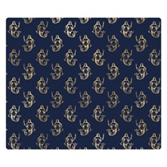 Gold Mermaids Silhouettes Double Sided Flano Blanket (small)  by ConteMonfrey