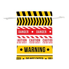 Yellow Black Warning Line Lightweight Drawstring Pouch (s) by Jancukart