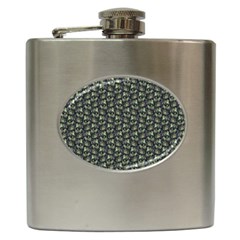 Robot Skull Extreme Close Up Hip Flask (6 Oz) by dflcprintsclothing