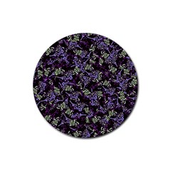 Abstract Collage Random Pattern Rubber Round Coaster (4 Pack) by dflcprintsclothing