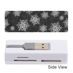 Snowflakes And Star Patterns Grey Snow Memory Card Reader (stick) by artworkshop