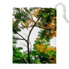 Tree Sunlight Forest Nature Landscape Sunrise Fog Drawstring Pouch (4xl) by danenraven
