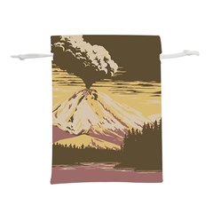Boom Eruption Forest Mountain News Scary Volcano Lightweight Drawstring Pouch (l) by danenraven
