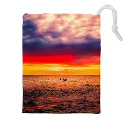 Denmark Sunset Dusk Sky Clouds Sea Ocean Water Drawstring Pouch (4xl) by danenraven