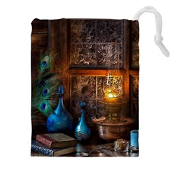 Blue Coffee Cups Cups Coffee Snack Blue Color Drawstring Pouch (4xl) by danenraven