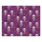 Background Halloween Pattern Pumpkin Skeleton Bat Double Sided Flano Blanket (Large) Blanket Back