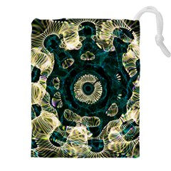 Fractal Glowing Kaleidoscope Wallpaper Art Design Drawstring Pouch (4xl) by Ravend