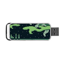 Ship Sea Monster Boat Island Night Pixel Portable Usb Flash (two Sides) by Pakemis