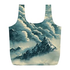 Mountains Alps Nature Clouds Sky Fresh Air Full Print Recycle Bag (l) by Pakemis