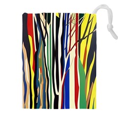 Abstract Trees Colorful Artwork Woods Drawstring Pouch (4xl) by Pakemis