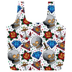 Full Color Flash Tattoo Patterns Full Print Recycle Bag (xl) by Pakemis