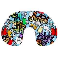 Graffiti Characters Seamless Patterns Travel Neck Pillow by Pakemis