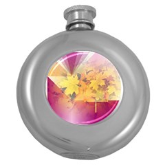 Colorful Nature Round Hip Flask (5 Oz) by Sparkle