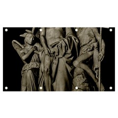 Catholic Motif Sculpture Over Black Banner And Sign 7  X 4  by dflcprintsclothing