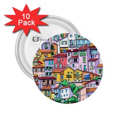 Menton Old Town France 2 25  Buttons (10 Pack)  by Pakemis