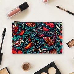 Vintage Tattoos Colorful Seamless Pattern Cosmetic Bag (medium) by Pakemis