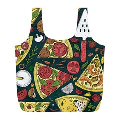 Vector-seamless-pizza-slice-pattern-hand-drawn-pizza-illustration-great-pizzeria-menu-background Full Print Recycle Bag (l) by Pakemis