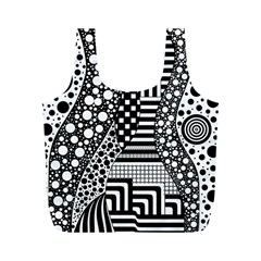 Black And White Full Print Recycle Bag (m) by gasi