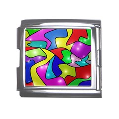 Colorful Abstract Art Mega Link Italian Charm (18mm) by gasi
