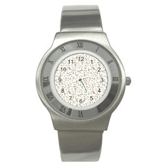Background Ornamental Pattern Graphic Seamless Stainless Steel Watch by Uceng
