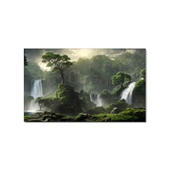Waterfall River Fantasy Dream Planet Matte Sticker Rectangular (100 Pack) by Uceng