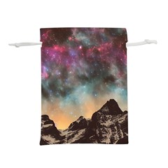 Mountain Space Galaxy Stars Universe Astronomy Lightweight Drawstring Pouch (l) by Uceng