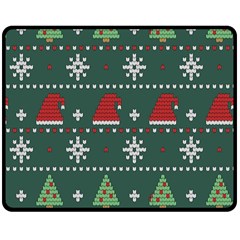 Beautiful Knitted Christmas Pattern Fleece Blanket (medium) by Uceng