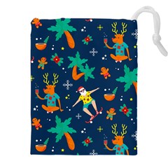 Colorful Funny Christmas Pattern Drawstring Pouch (5xl) by Uceng