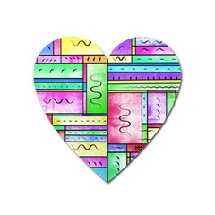 Colorful Pattern Heart Magnet by gasi