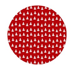 White Christmas Tree Red Mini Round Pill Box by TetiBright
