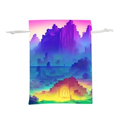 Abstract Geometric Landscape Art 3d Lightweight Drawstring Pouch (m) by Pakemis