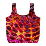 Fractal Black Texture Wallpaper Art Design Full Print Recycle Bag (L) Back