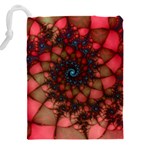 Fractals Abstract Art Red Spiral Drawstring Pouch (4XL) Back