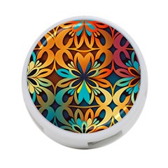 Orange, Turquoise And Blue Pattern  4-port Usb Hub (one Side) by Sobalvarro