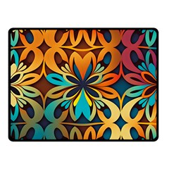 Orange, Turquoise And Blue Pattern  Double Sided Fleece Blanket (small) by Sobalvarro