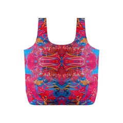 Red Swirls Repeats Iii Full Print Recycle Bag (s) by kaleidomarblingart