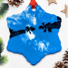 Trees & Sky In Martinsicuro, Italy  Snowflake Ornament (two Sides) by ConteMonfrey