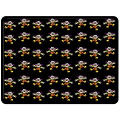 Dancing Clowns Black Fleece Blanket (large) by TetiBright