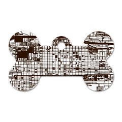 Antique Oriental Town Map  Dog Tag Bone (two Sides) by ConteMonfrey