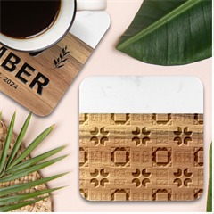 Shapes In Shapes 2                                                         Marble Wood Coaster (square) by LalyLauraFLM
