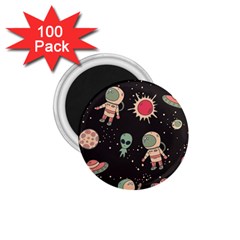 Space Pattern Cartoon 1 75  Magnets (100 Pack)  by Jancukart