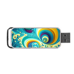 Waves Ocean Sea Abstract Whimsical Portable Usb Flash (one Side) by Jancukart