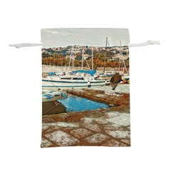 Alone On Gardasee, Italy  Lightweight Drawstring Pouch (l) by ConteMonfrey